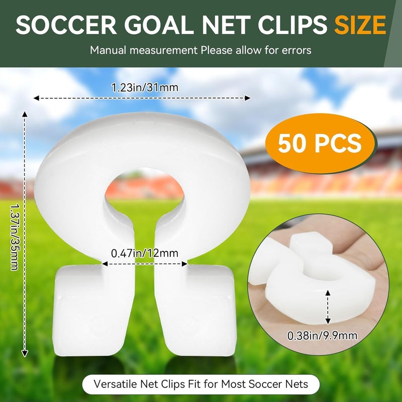 HEBRAR Soccer Net Clips for Goal, Durable Nylon Soccer Goal Net Clips, Soccer Goal Clips Fit for Most Goal Net Systems Games Playgrounds, Football Net Clips for Soccer Net Accessories 50 PCS - Image 2